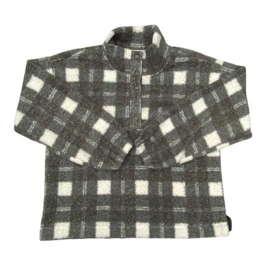 Jacket Faux Fur & Sherpa By Loft In Grey & White, Size:L