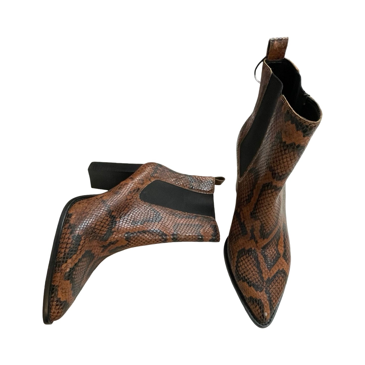Boots Ankle Heels By Vince Camuto In Snakeskin Print, Size:11