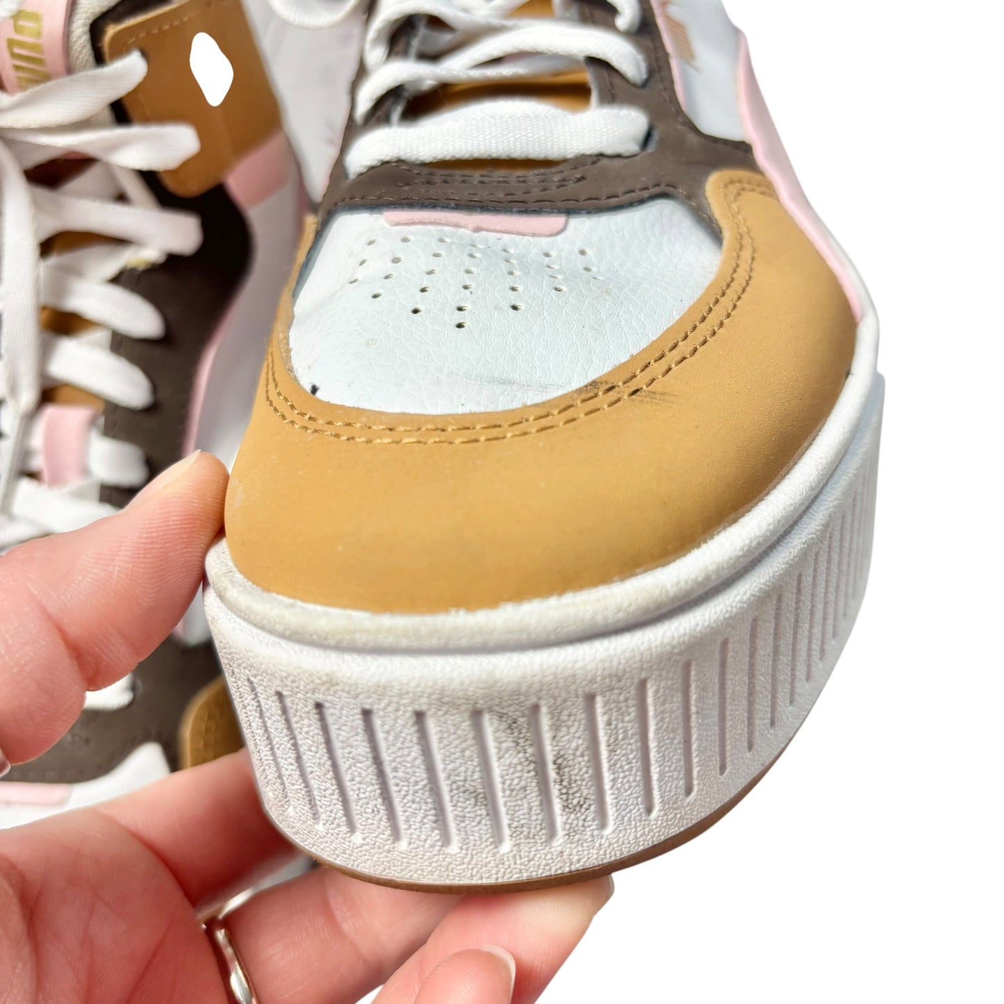 Shoes Sneakers By Puma In Brown & Pink, Size: 10