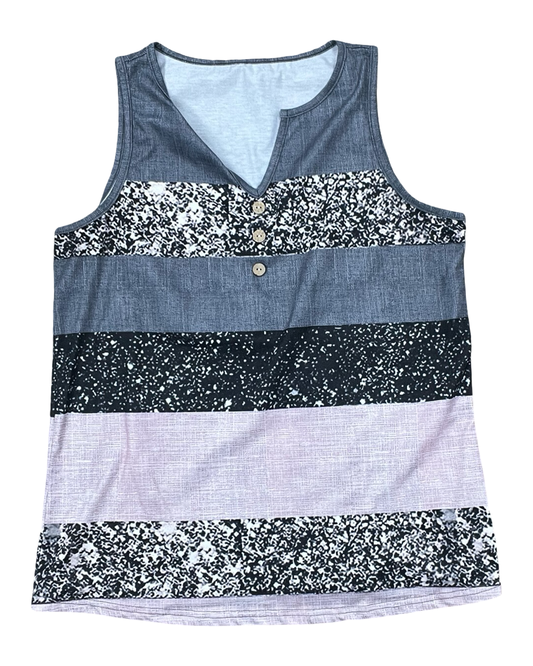 Top Sleeveless By Shein In Blue & Pink, Size:L