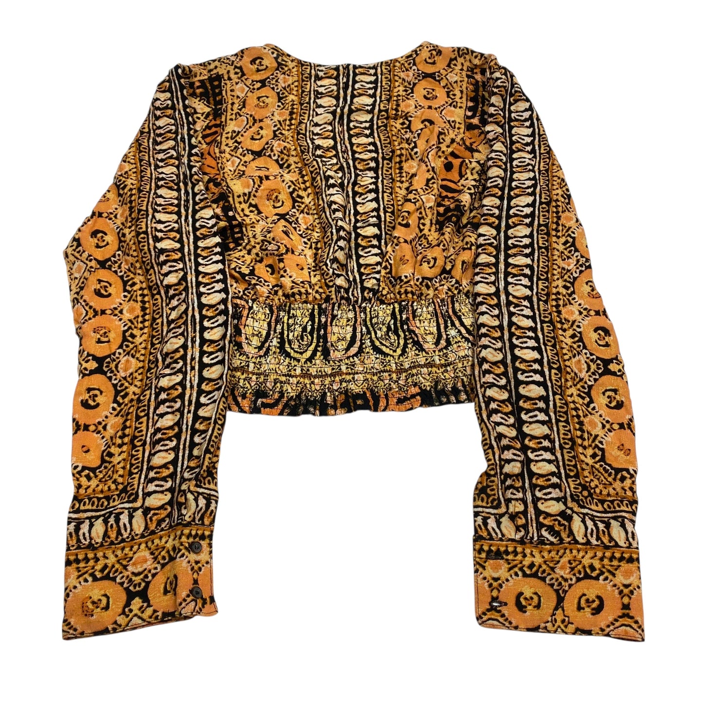 Top Ls By Free People In Black & Yellow, Size:L