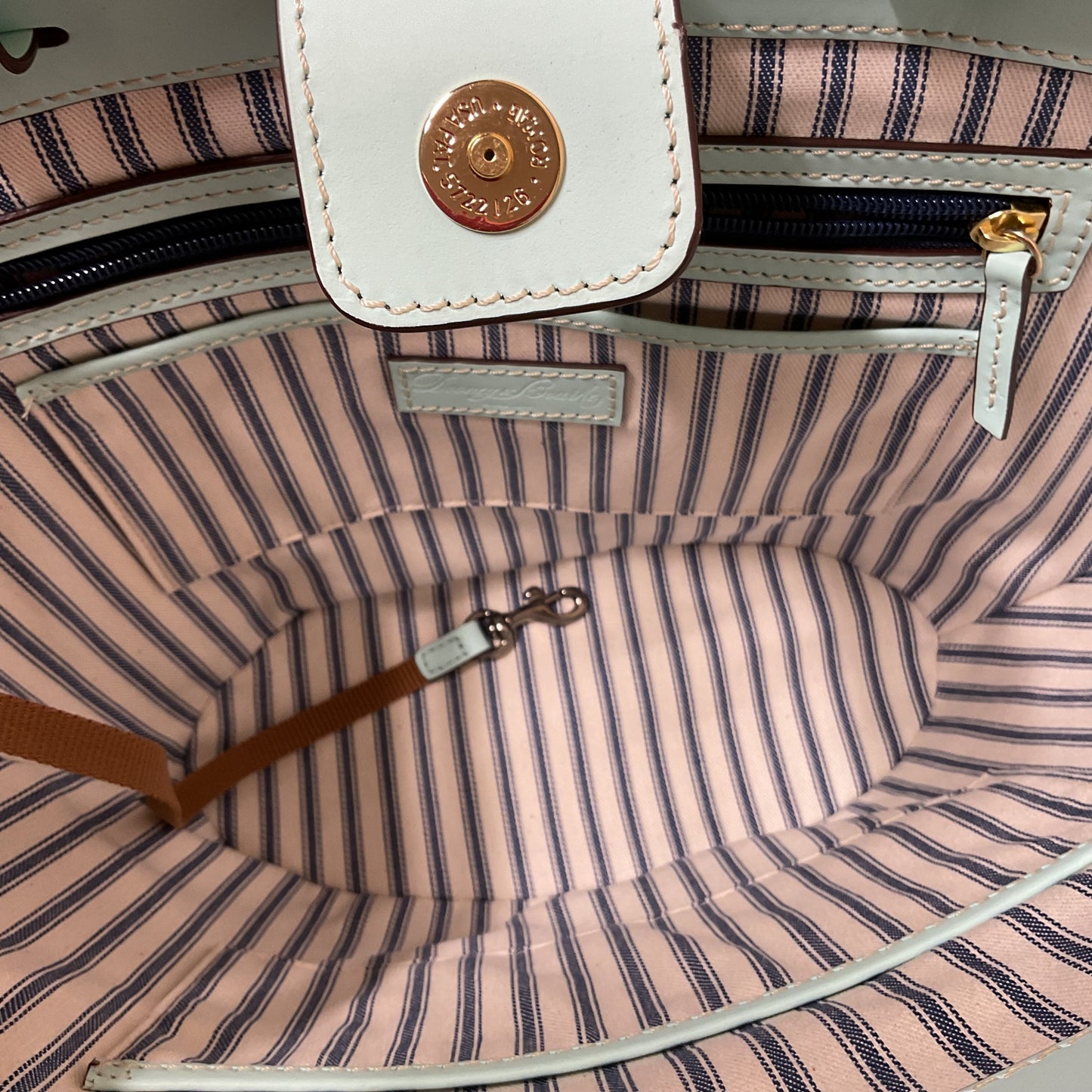 Handbag Designer By Dooney And Bourke In Blue & Brown, Size:Medium