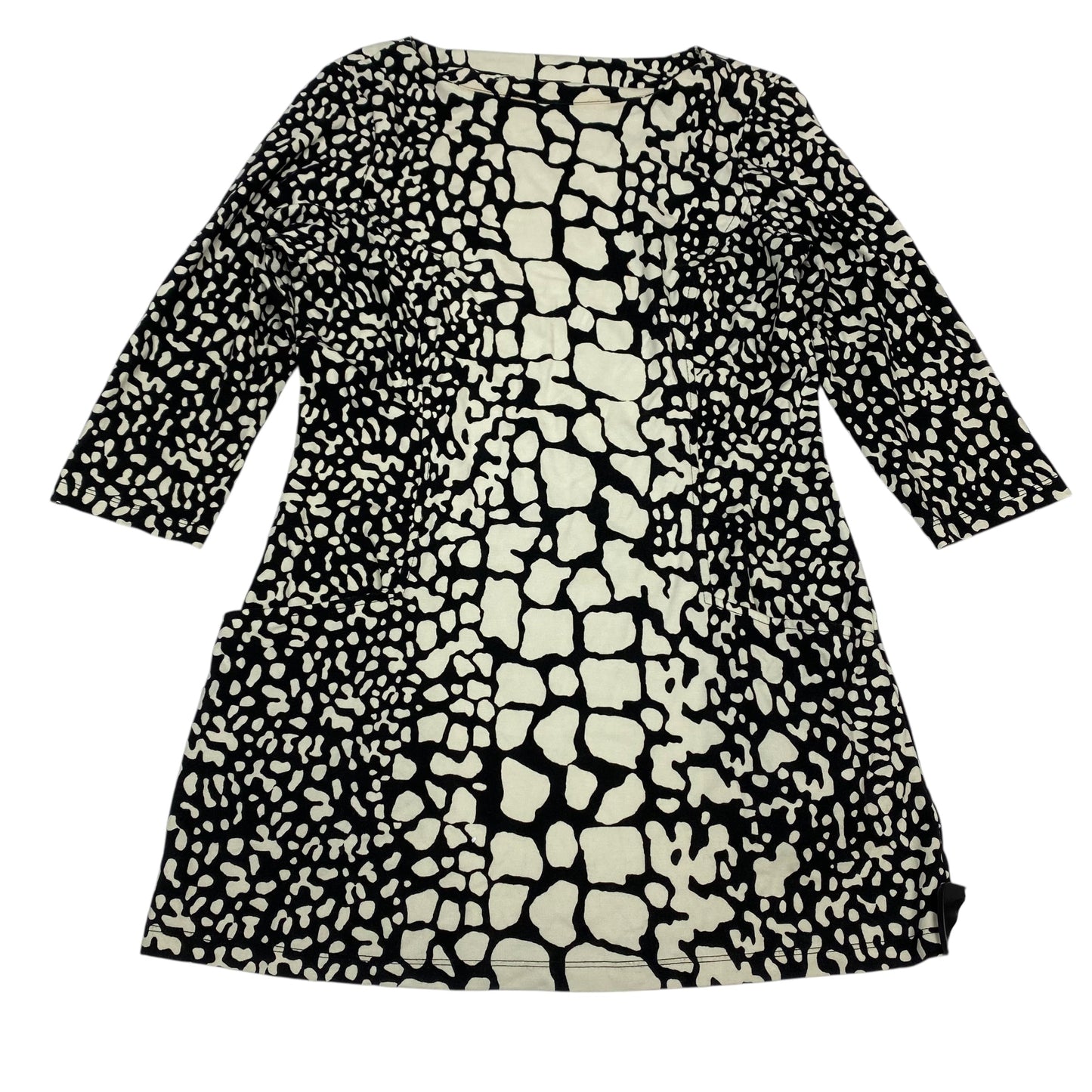 Top 3/4 Sleeve By J Mclaughlin In Black & Cream, Size:M