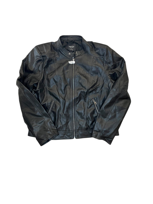 Jacket Moto By Simply Vera In Black, Size:L