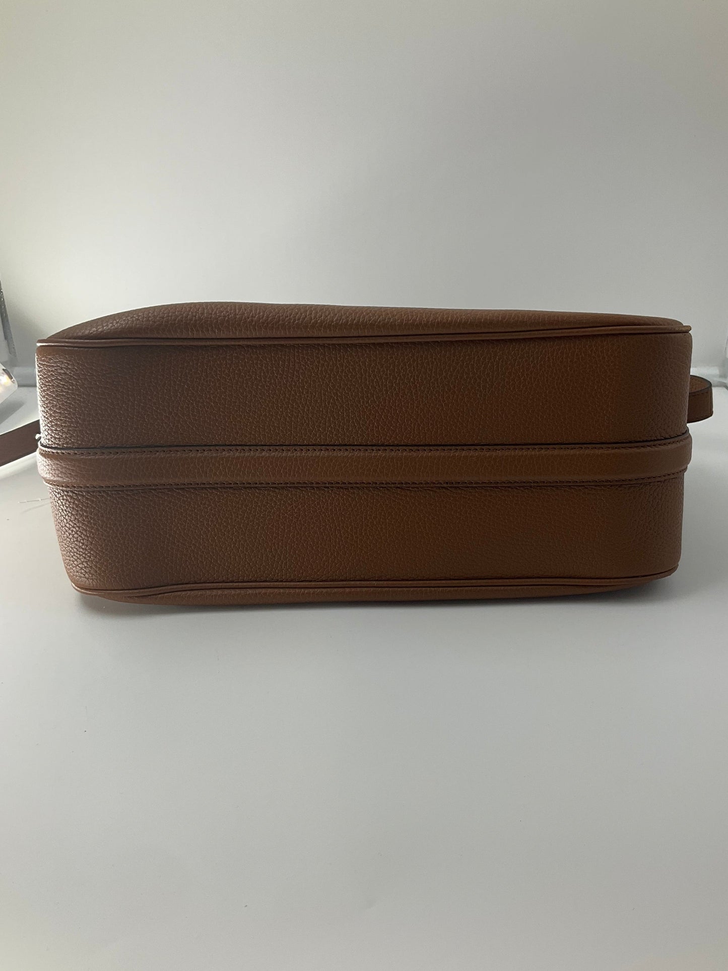 Gucci Half Horsebit Shoulder Bag In Brown Leather, Size: Medium
