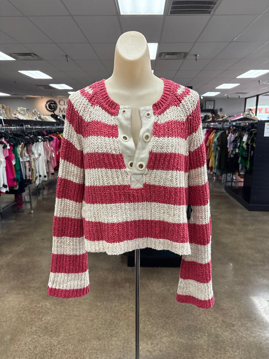 SWEATER by PILCRO In RED & WHITE, Size: XS