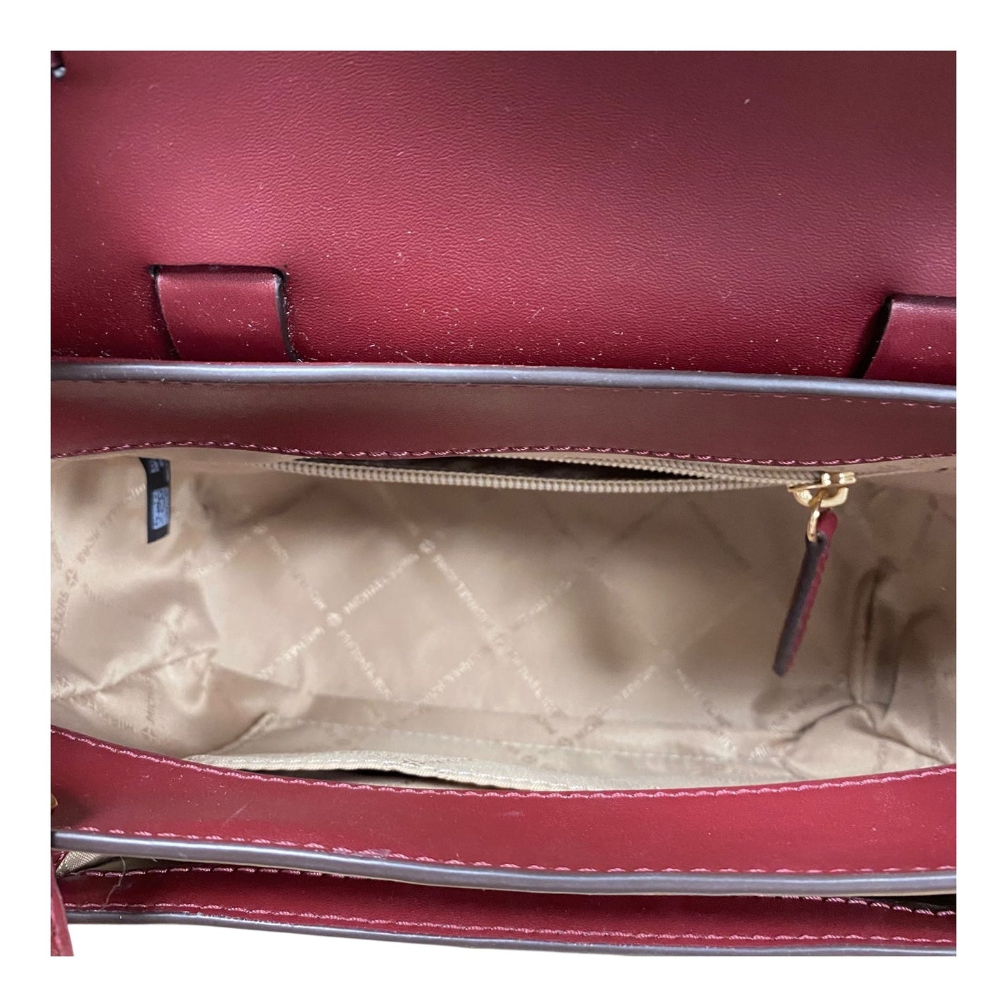 Handbag Designer By Michael Kors  In Maroon, Size:Medium