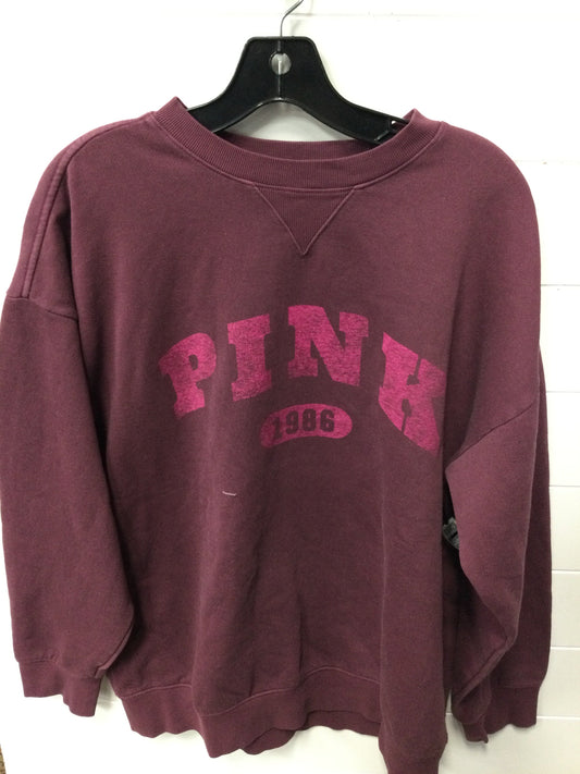 Sweatshirt Crewneck By Pink In Maroon, Size:L