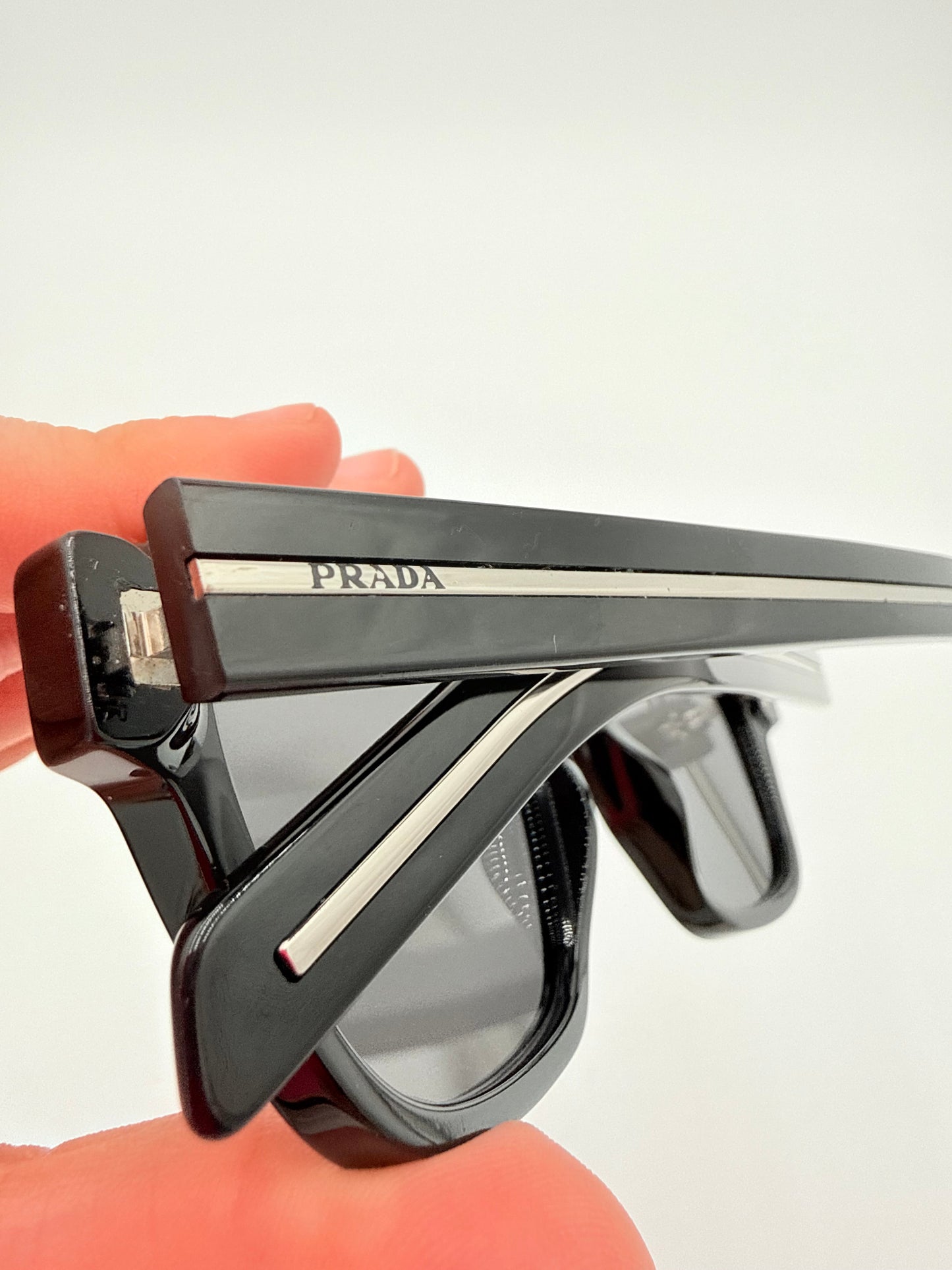 Sunglasses Luxury Designer By Prada In Black & Silver