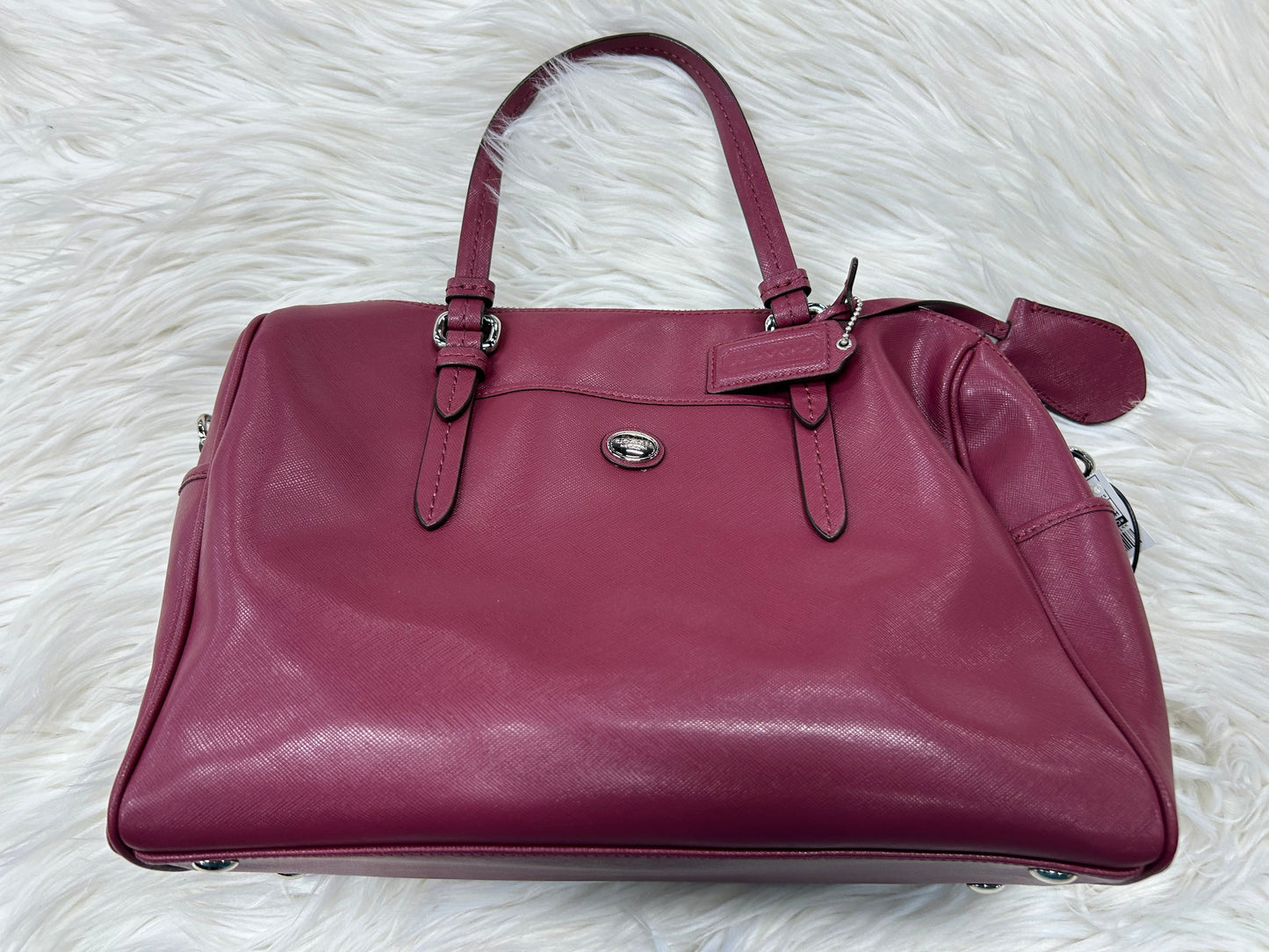 Handbag Designer By Coach In Purple, Size:Medium
