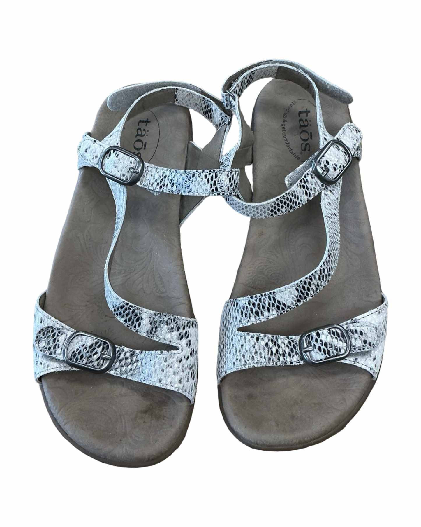 Sandals Flats By Taos In Snakeskin Print, Size:9