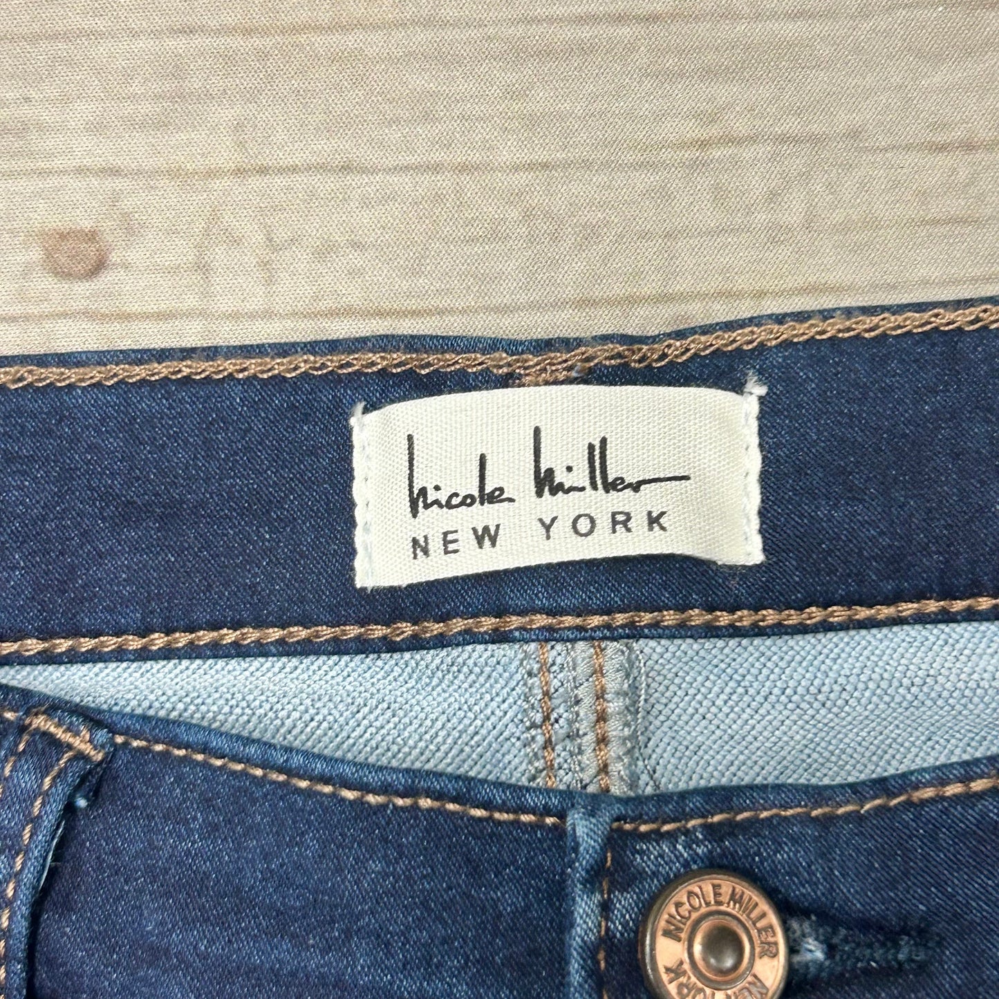Jeans Boot Cut By Nicole Miller In Blue Denim, Size: 12