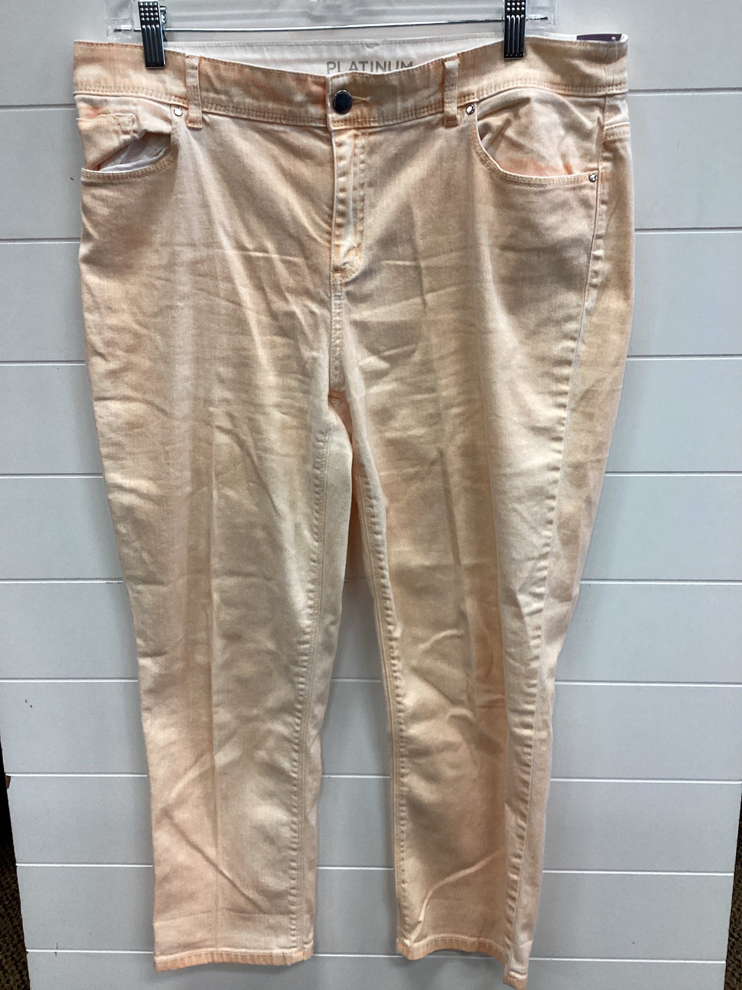 Jeans Straight By Chicos In Peach, Size:2