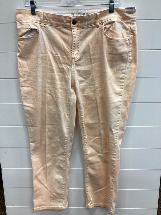 Jeans Straight By Chicos In Peach, Size:2