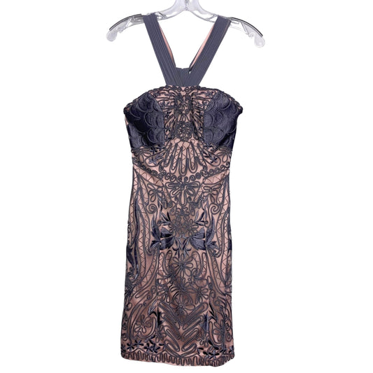 Dress Party Midi By Sue Wong In Grey & Pink, Size:Xs