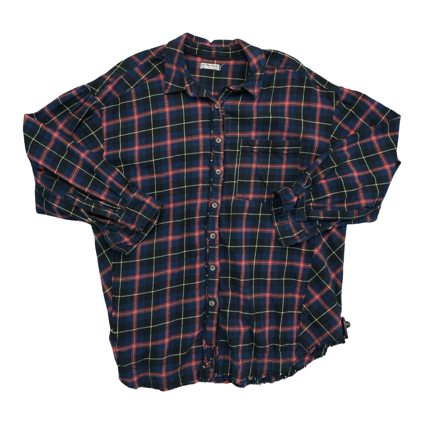 Top Ls By We The Free In Plaid Pattern, Size:M