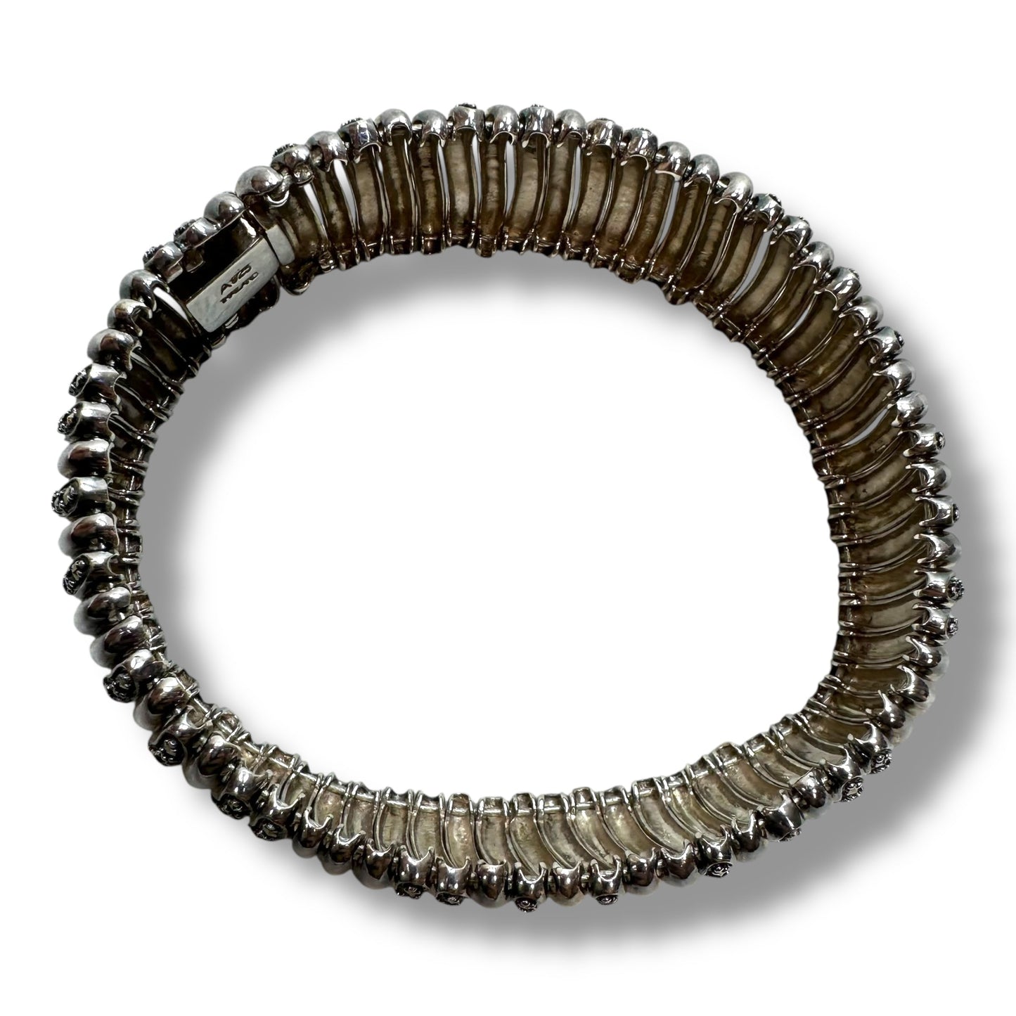 Sterling silver A925 Marcasite Stone Wave Flexible Bracelet Other By Clothes Mentor