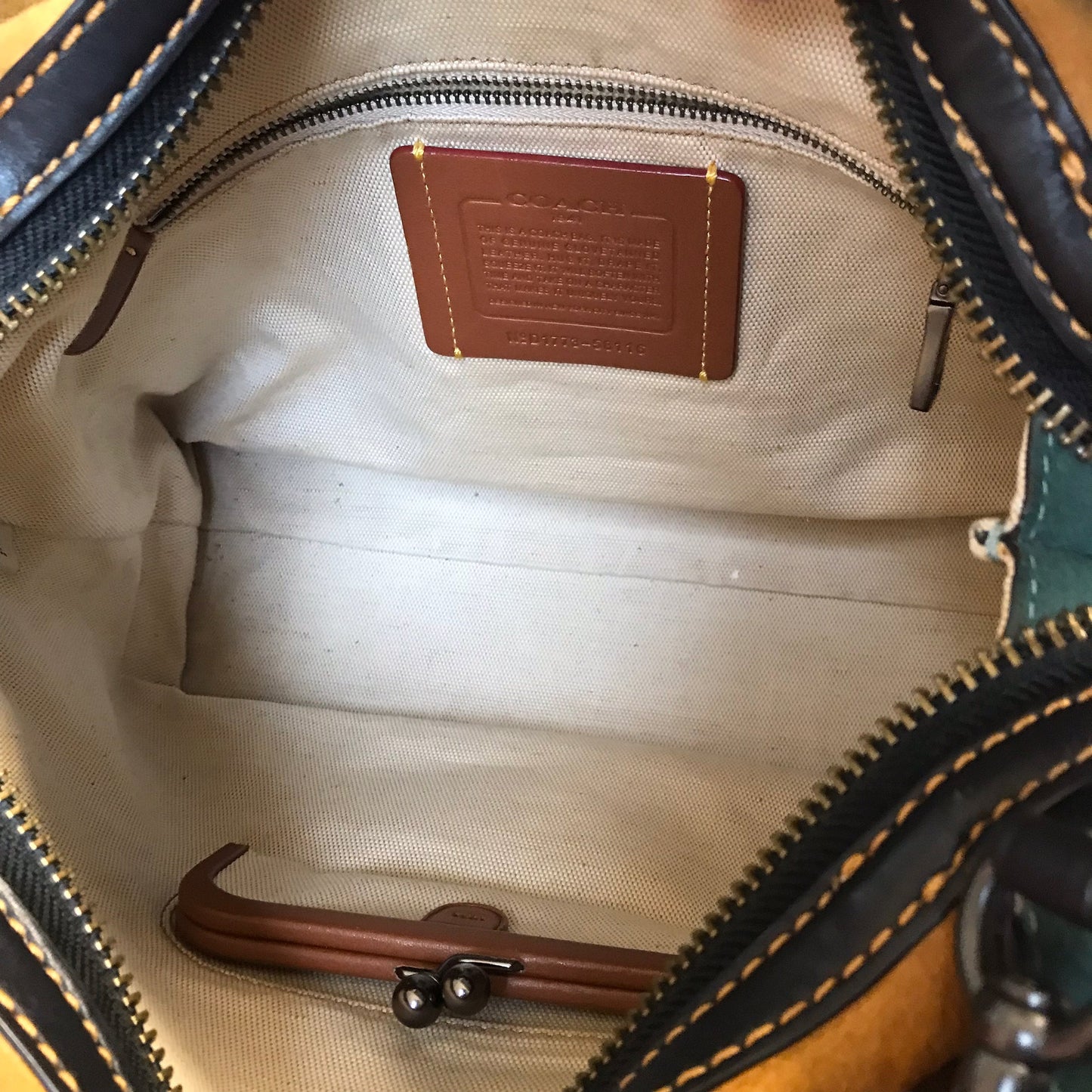 Handbag Designer By Coach In Green, Size:Large