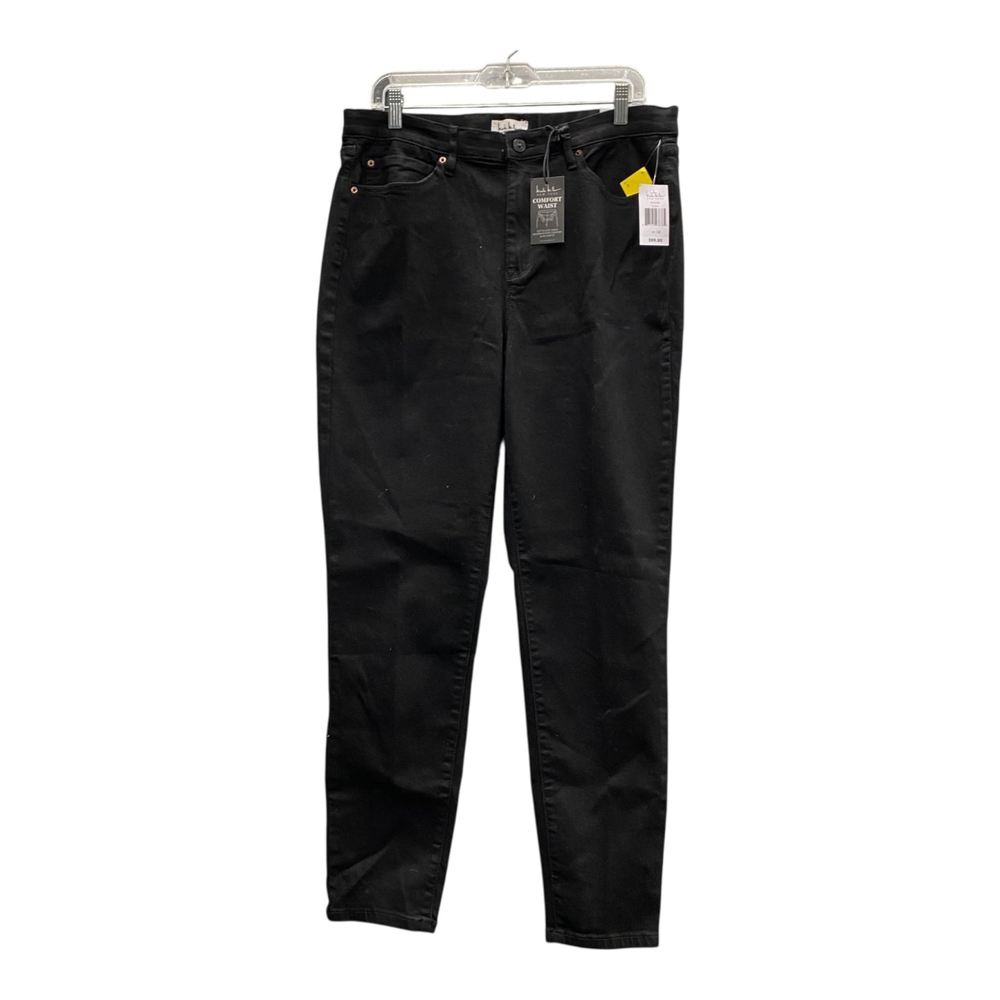 Jeans Straight By Nicole Miller In Black, Size:14