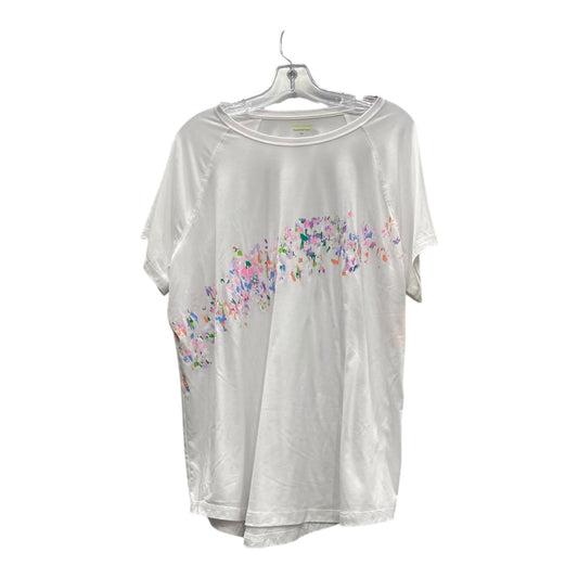 Athletic Top Ss By Tek Gear In White, Size:1X