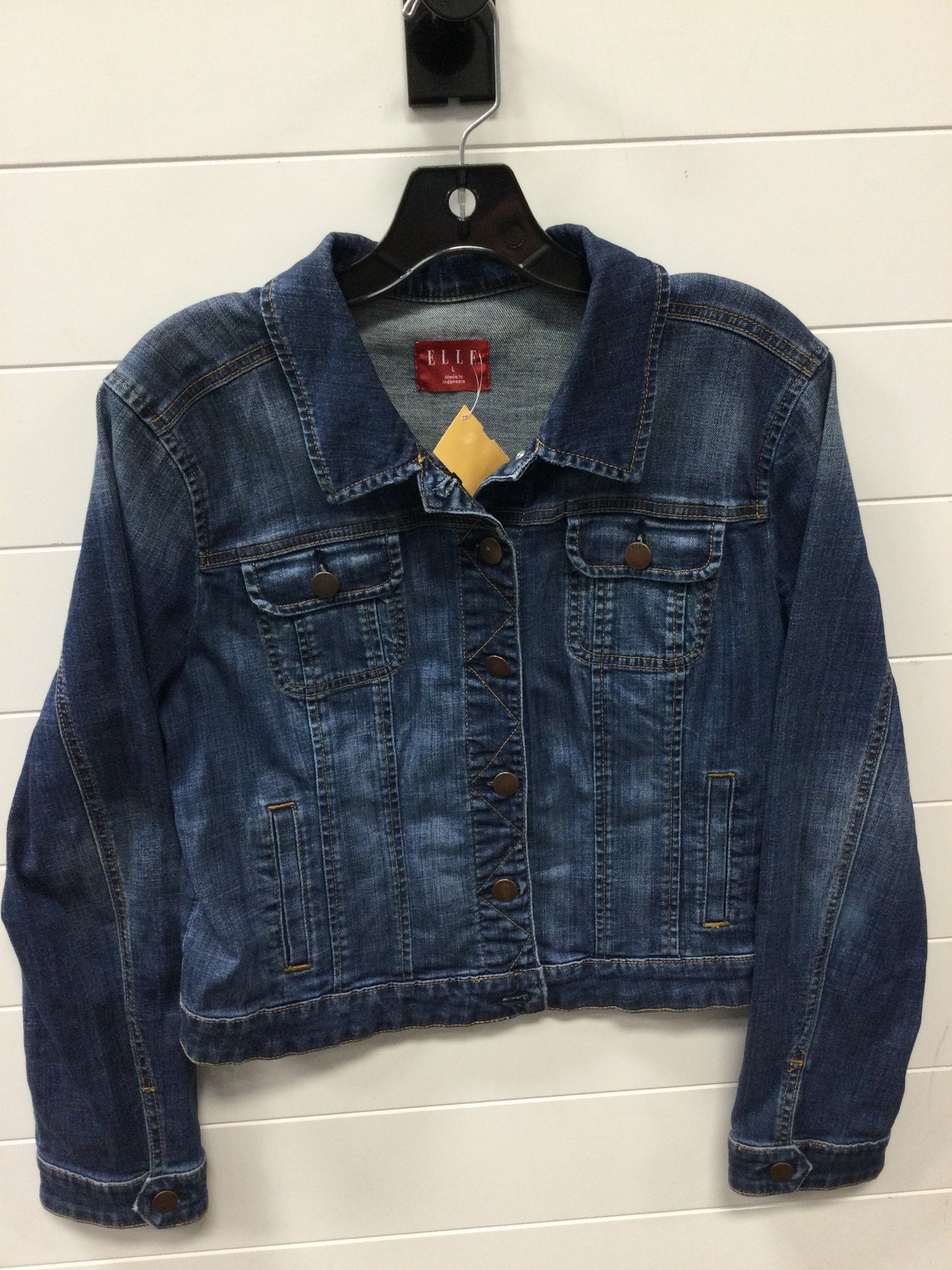 Jacket Denim By Elle In Blue Denim, Size:L