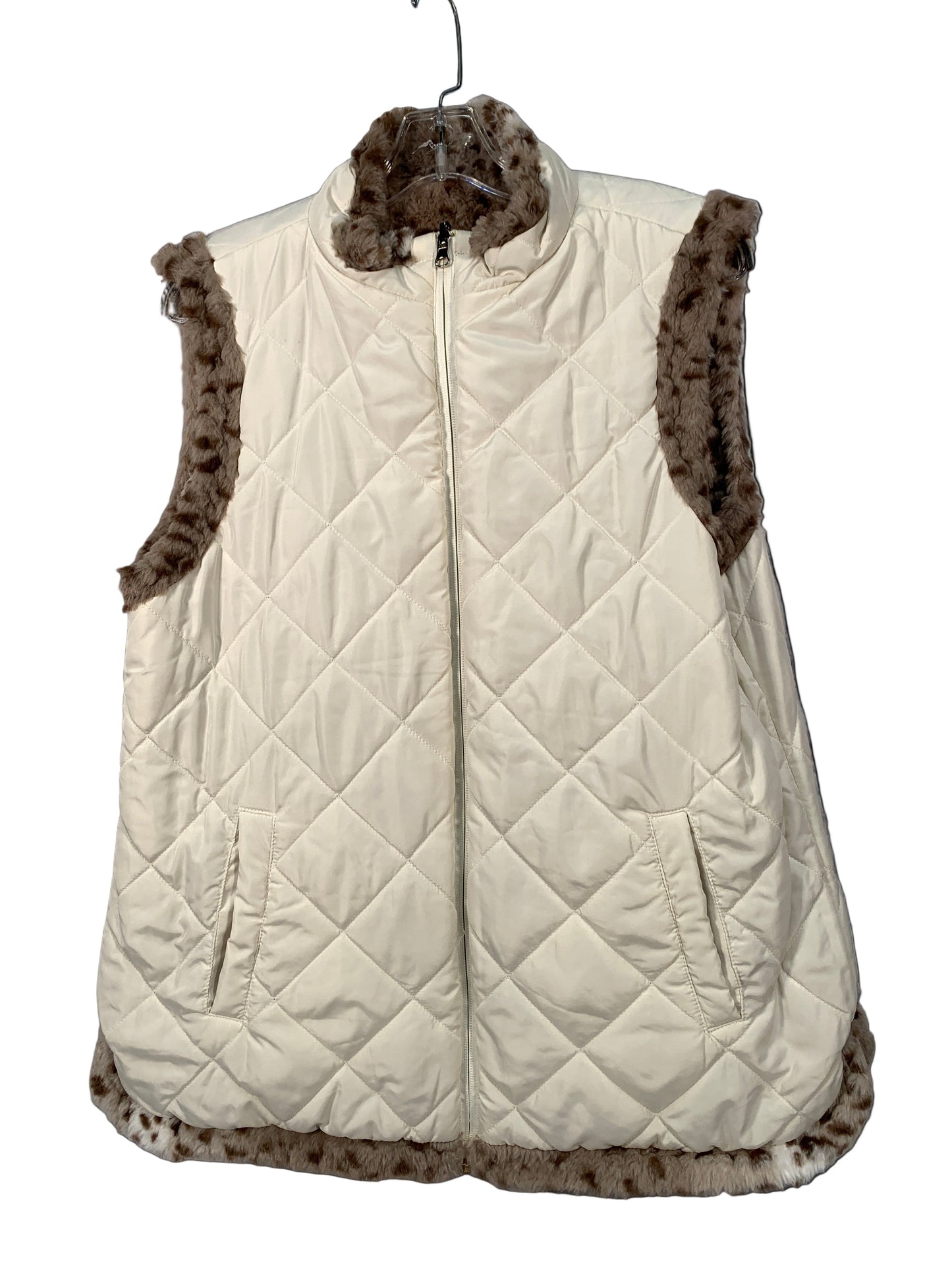 Vest Faux Fur & Sherpa By Multiples In Animal Print, Size: Xl