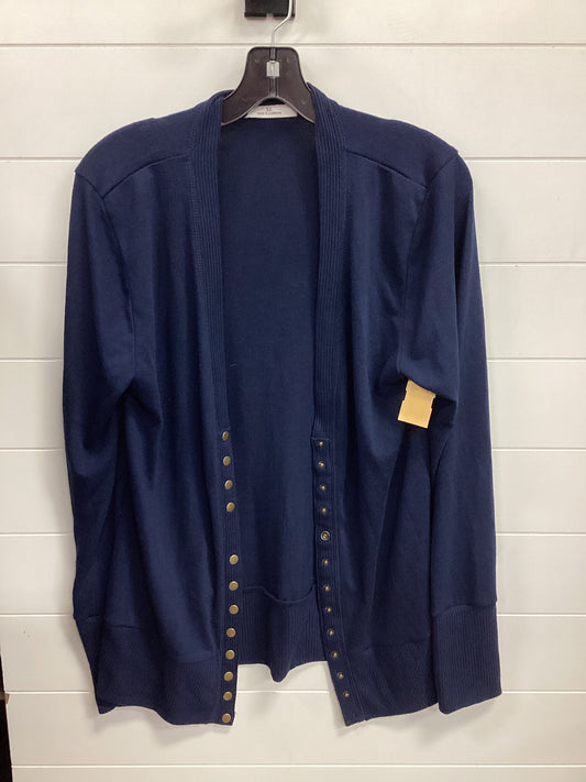 Cardigan By Zenana Outfitters In Navy, Size:Xl