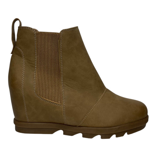 Boots Ankle Heels By Clothes Mentor In Tan, Size:9