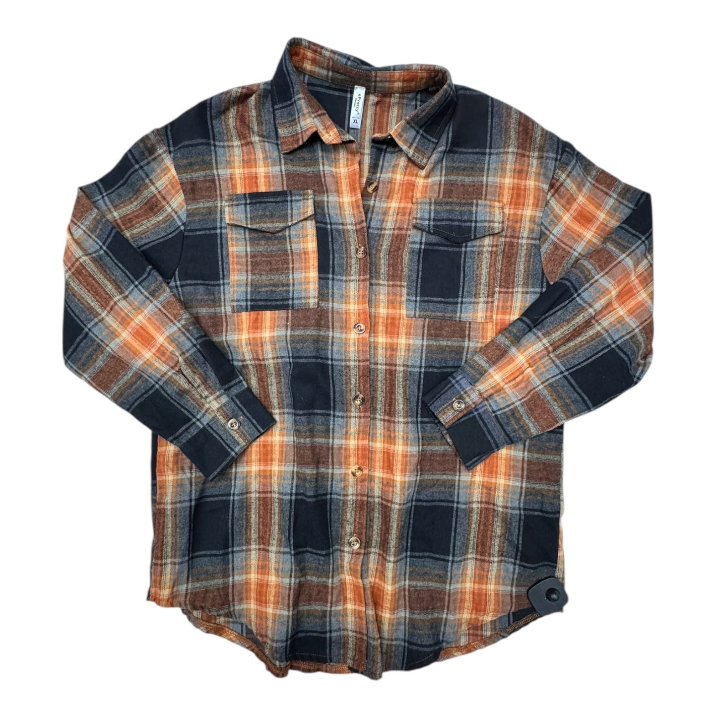 Top Ls By ePretty In Plaid Pattern, Size:Xl