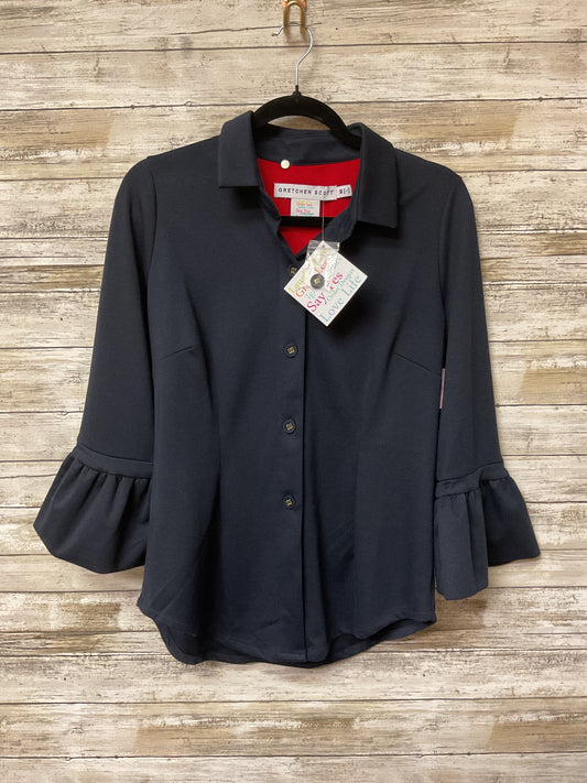 Blouse 3/4 Sleeve By Gretchen Scott In Navy, Size:M
