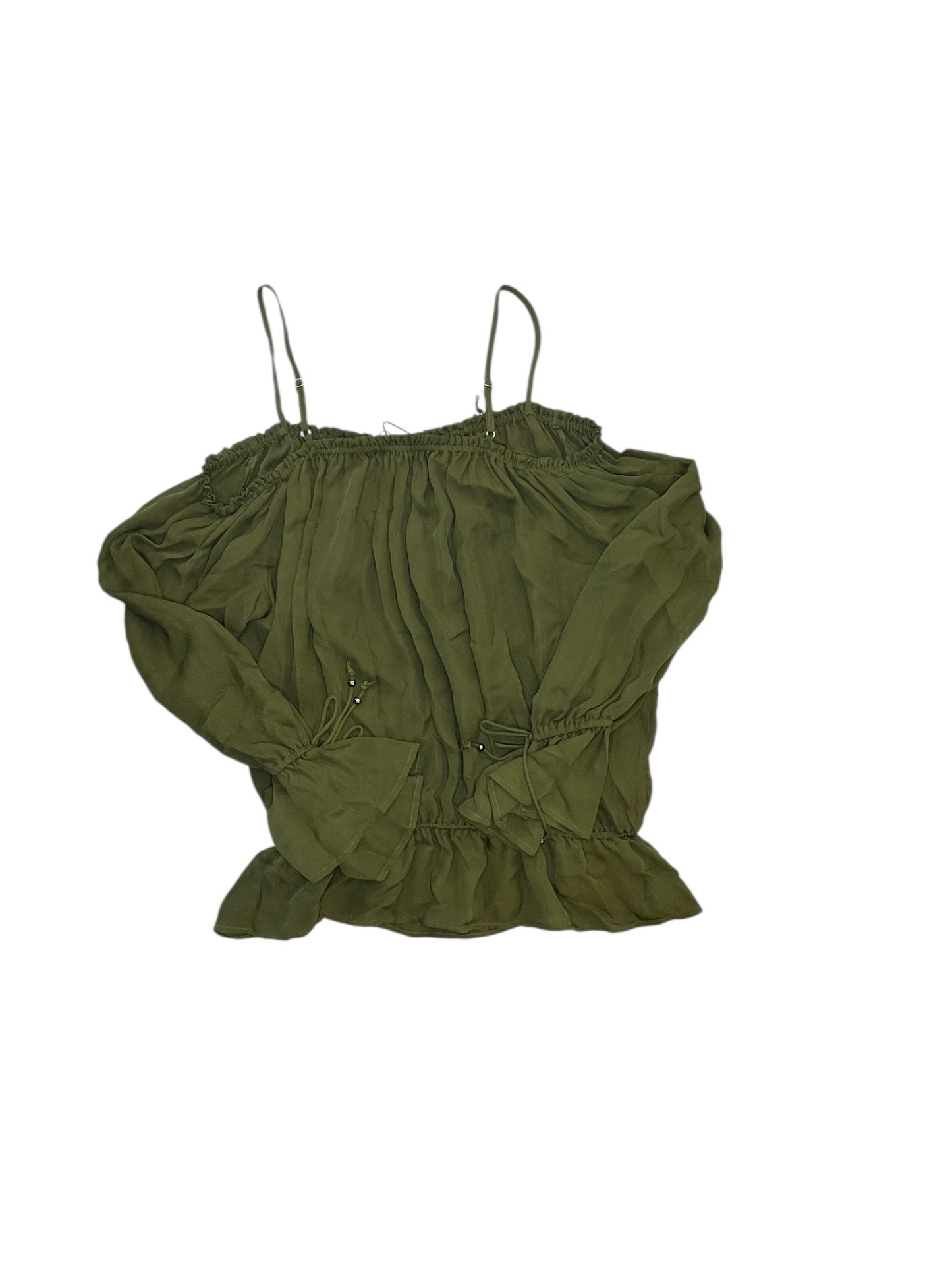 Blouse Ls By Cma In Green, Size:M