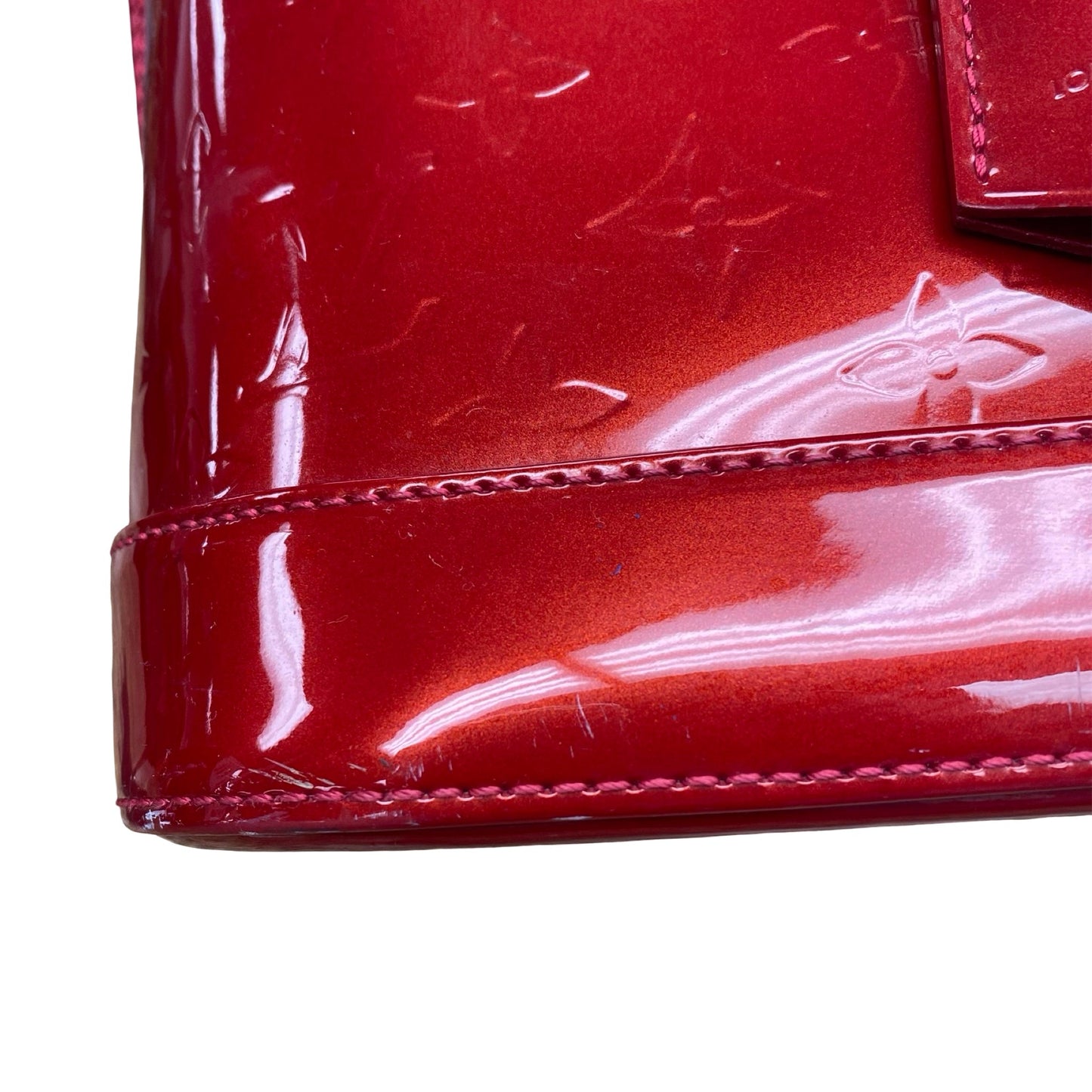 Handbag Luxury Designer By Louis Vuitton In Red Vernis, Size:Large (GM)