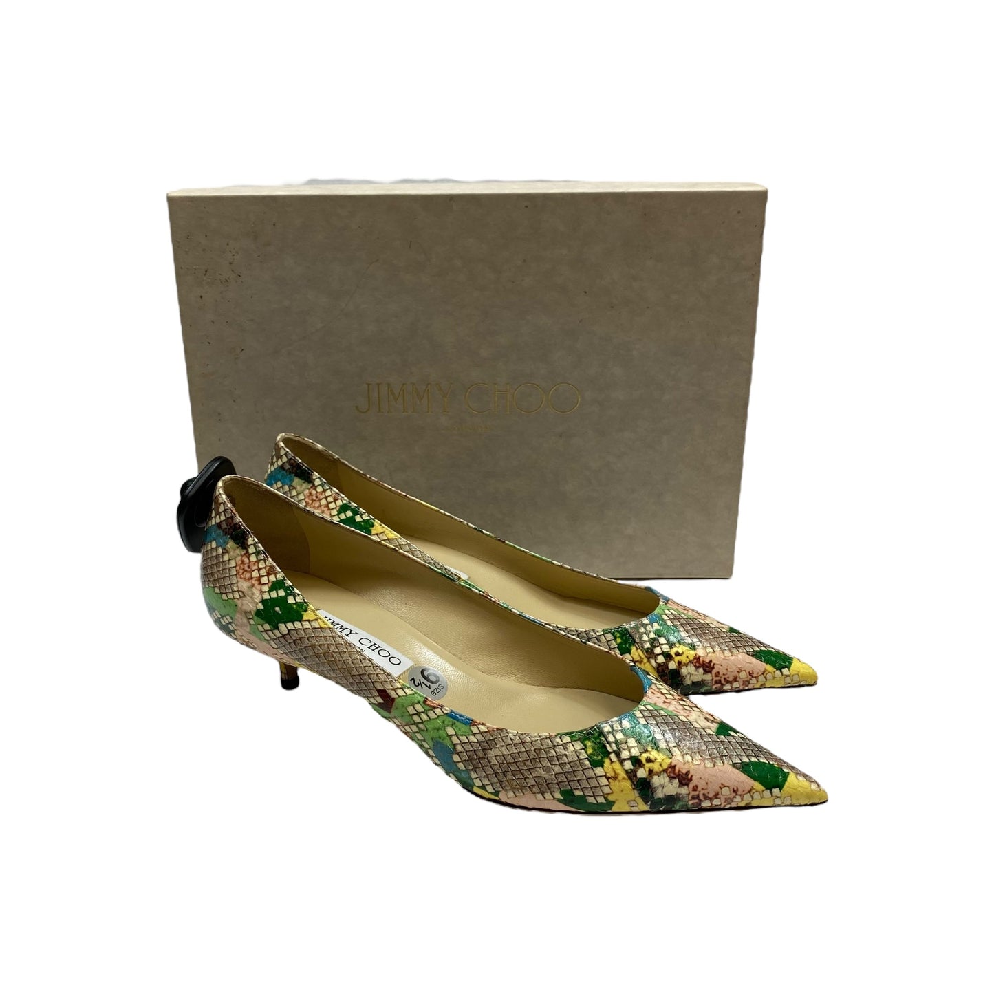 Shoes Luxury Designer By Jimmy Choo In Snakeskin Print, Size:9.5