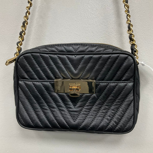 Crossbody Designer By Michael Kors In Black & Gold, Size:Small