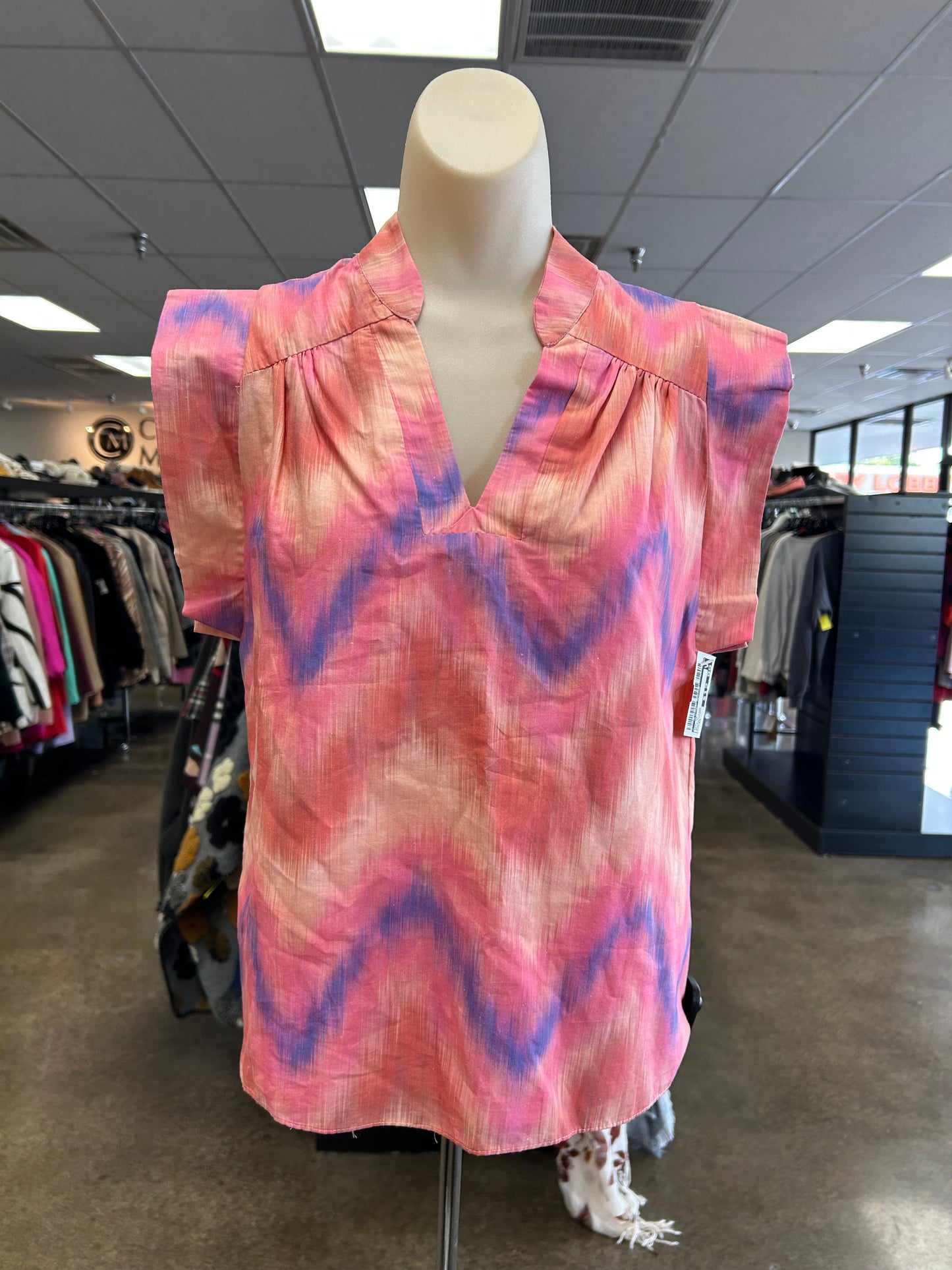 Top Ss By Clothes Mentor In Blue & Pink, Size:Xs