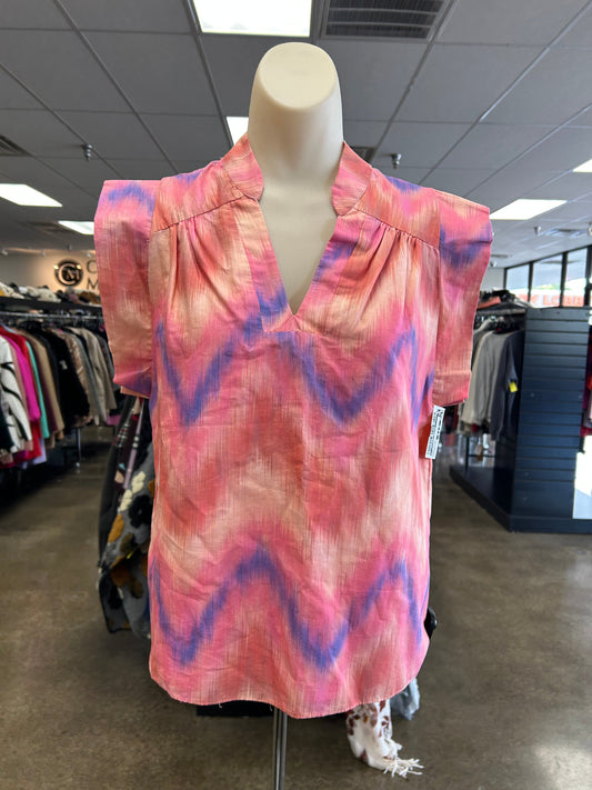 Top Ss By Clothes Mentor In Blue & Pink, Size:Xs