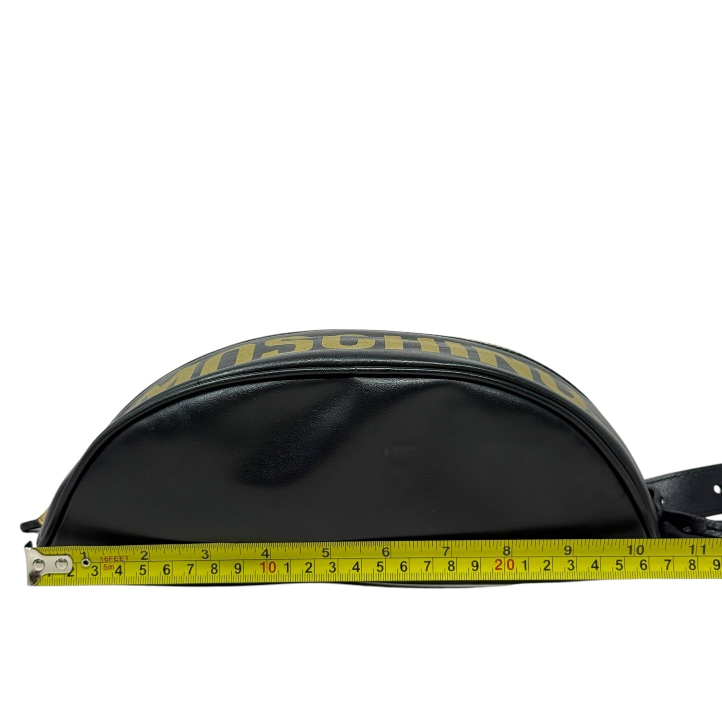 Logo Leather Belt Bag Luxury Designer By Moschino, Size: Medium