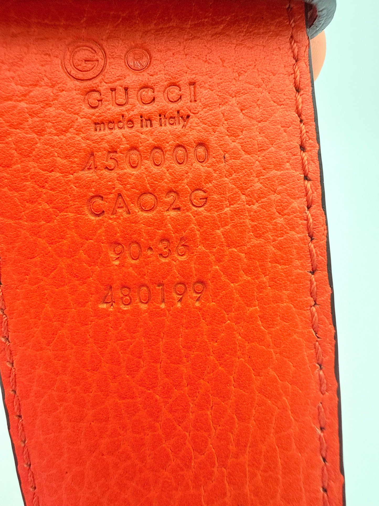Belt Luxury Designer By Gucci In Black & Orange