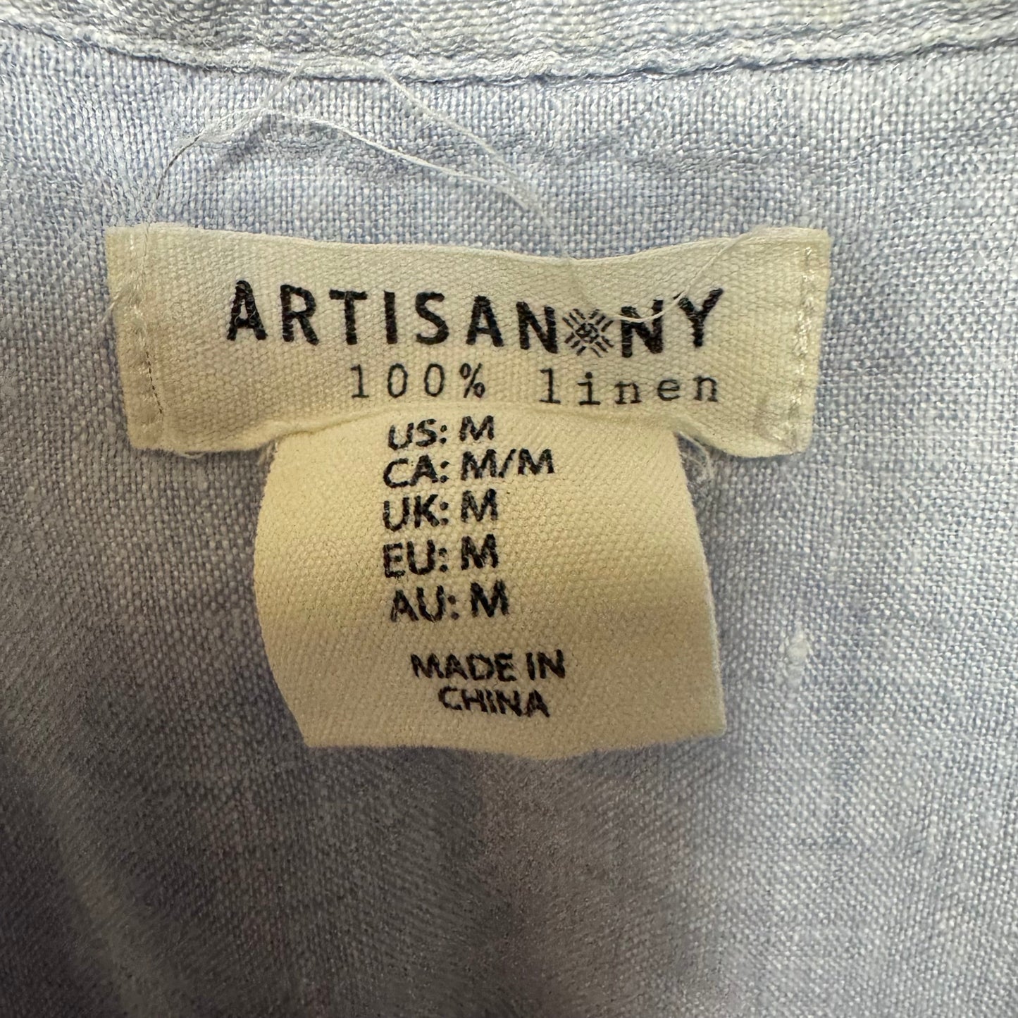 Linen Top Sleeveless By Artisan NY In Blue, Size: M