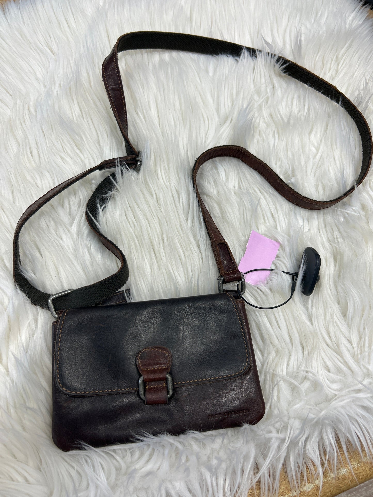Crossbody Leather By Cmb In Brown, Size:Small