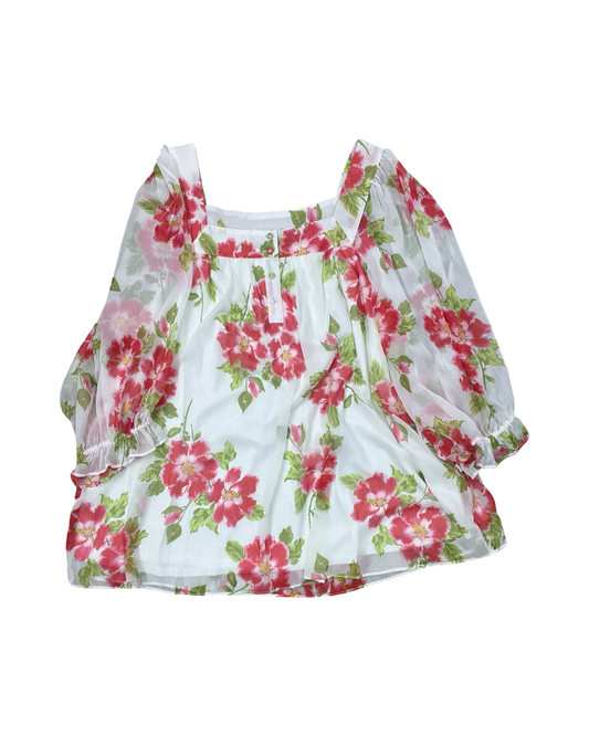 Top 3/4 Sleeve By Lc Lauren Conrad In Pink & White, Size:2X