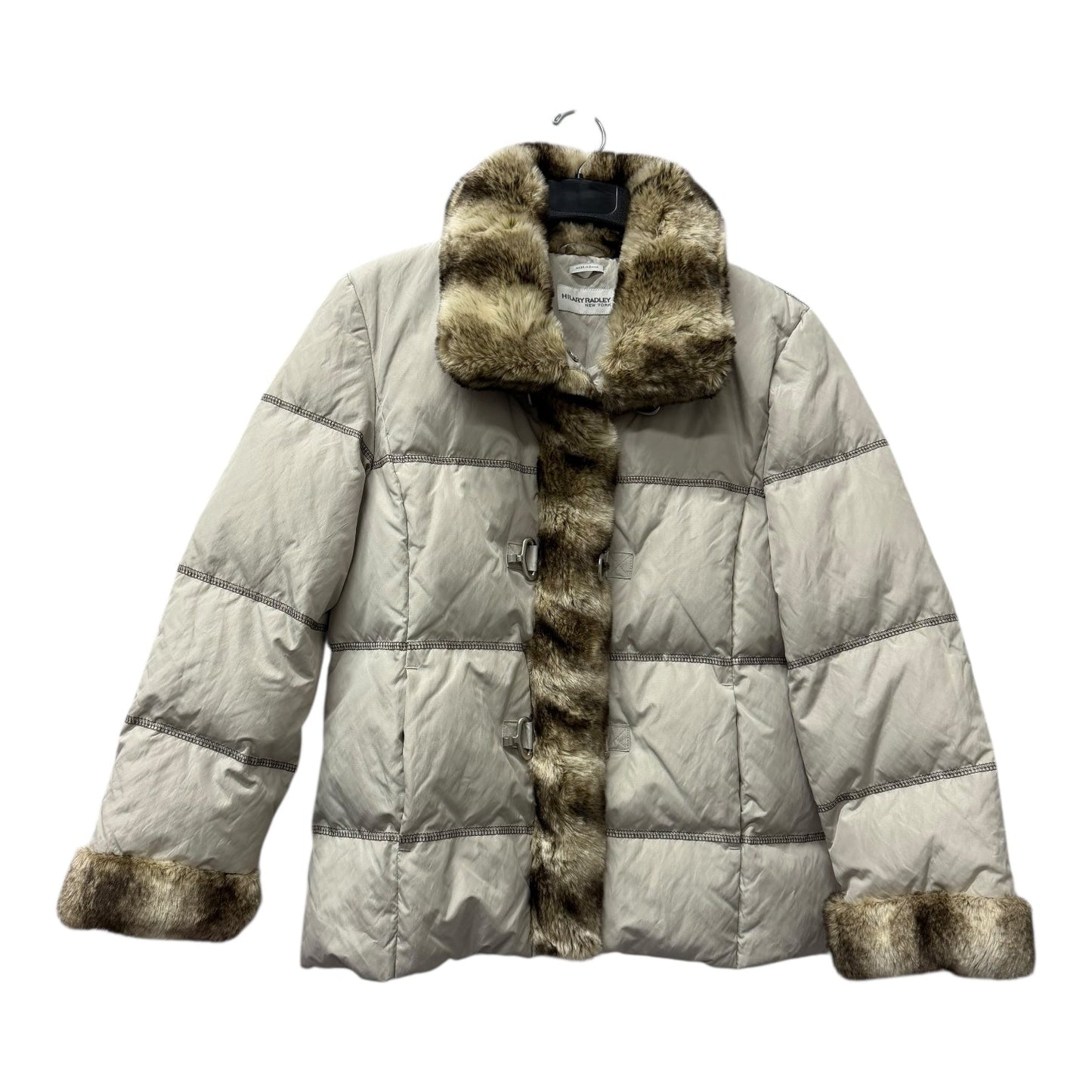 Coat Puffer & Quilted By Hilary Radley In Cream, Size:M