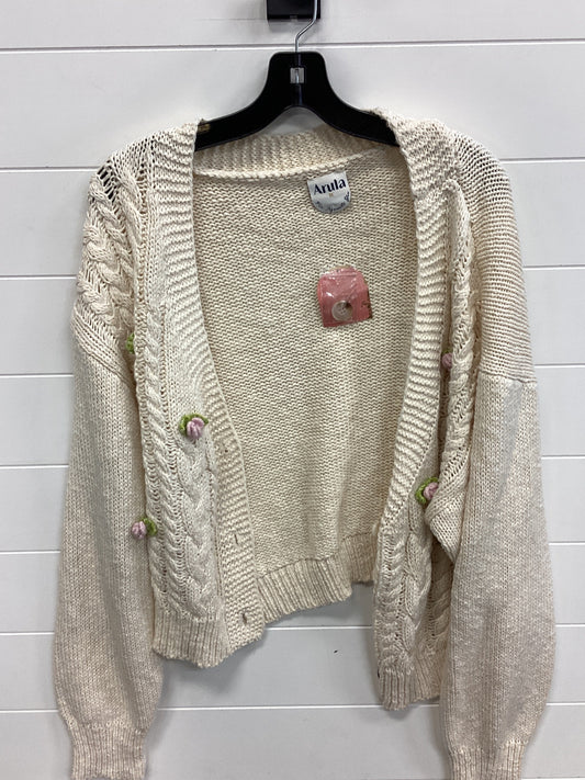 Sweater Cardigan By Arula In Cream, Size:1X