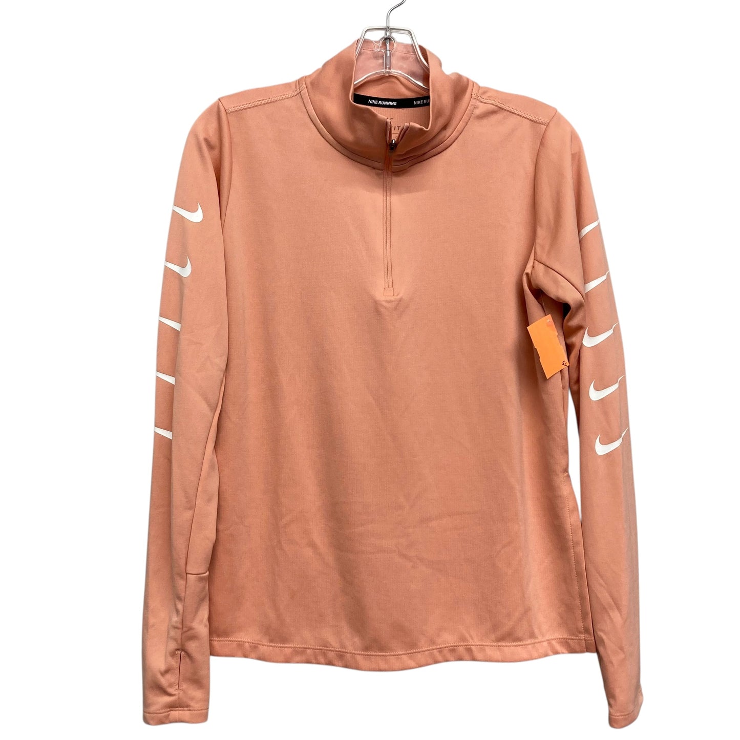 Athletic Top Ls Collar By Nike In Peach, Size:S