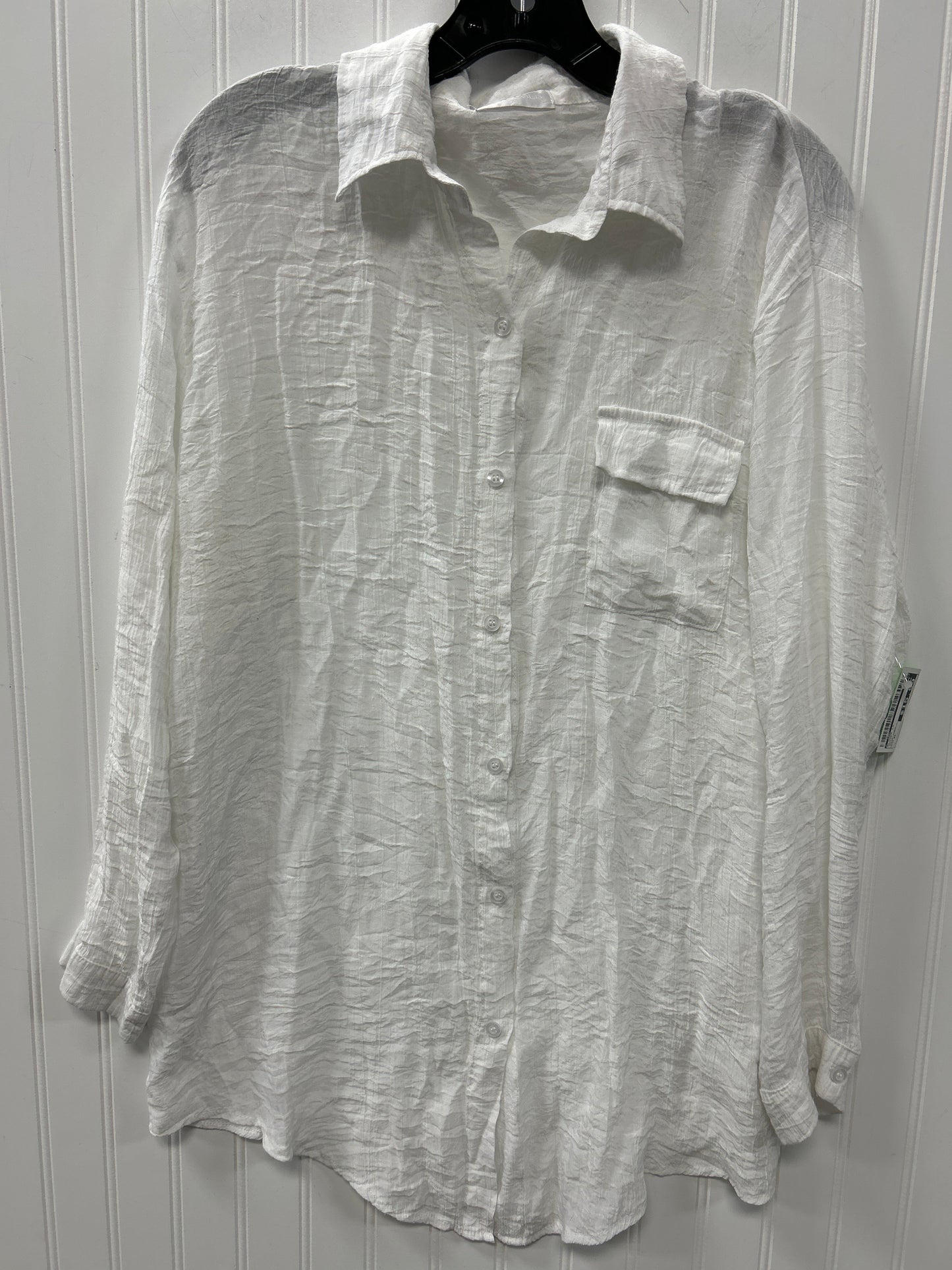 Blouse Ls By Cmc In White, Size:Xl