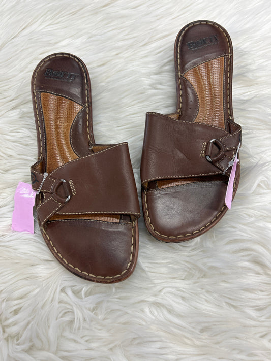 Sandals Heels Block By Born In Brown, Size:10