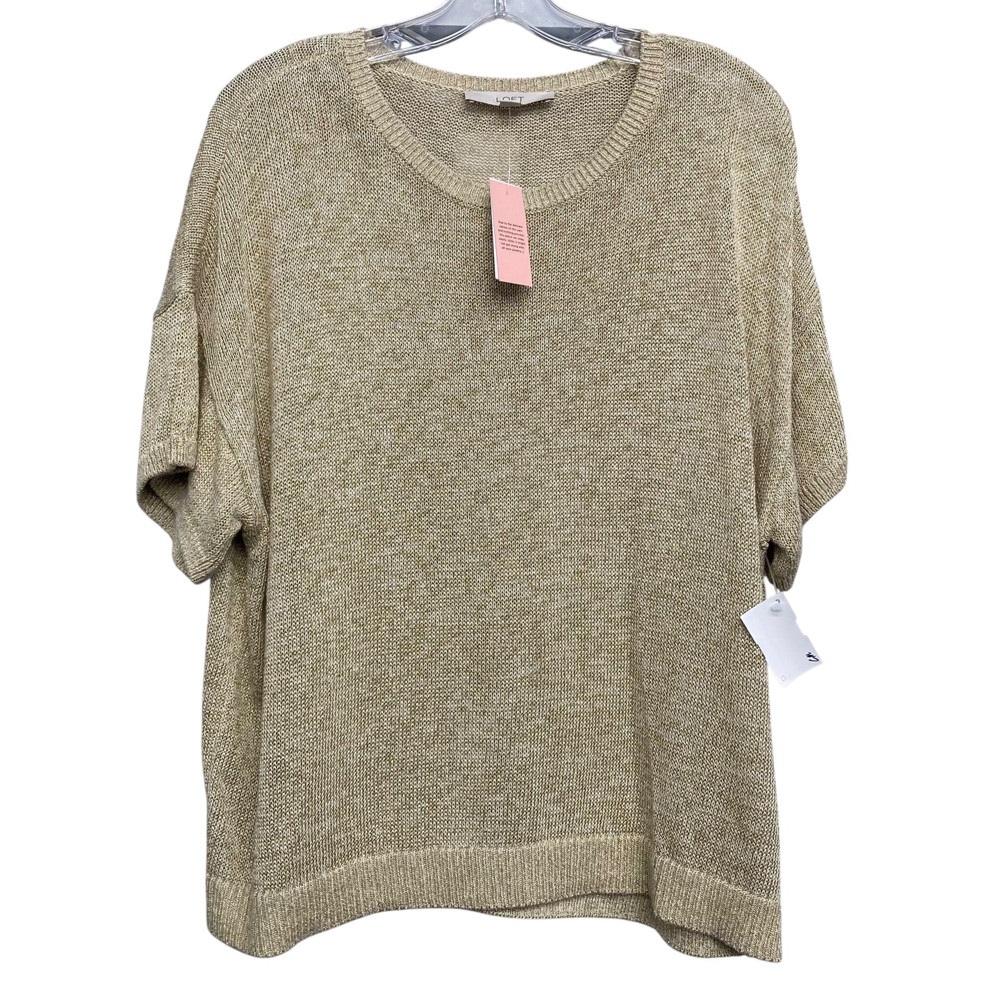 Sweater Ss By Loft In Gold, Size:1X