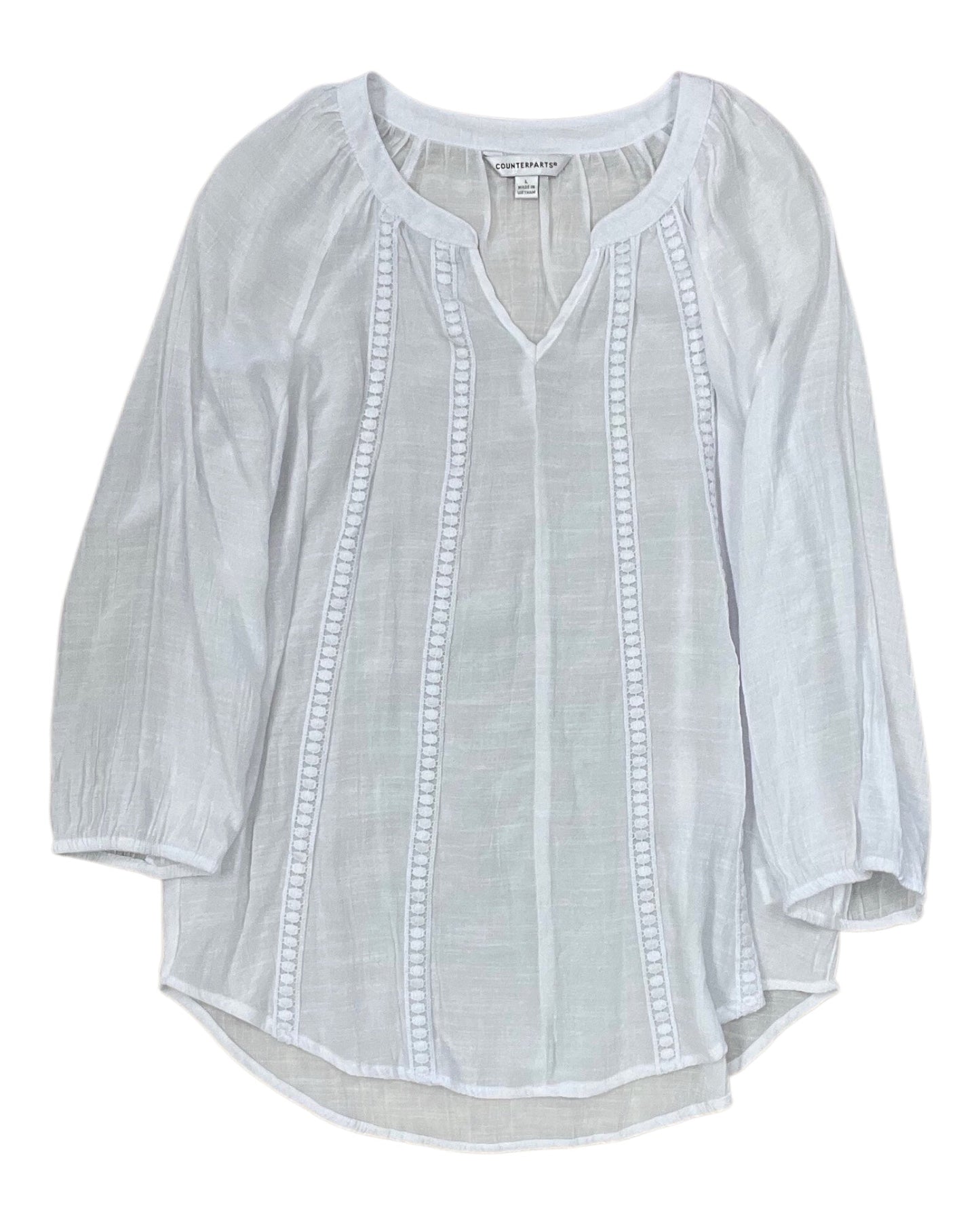 Top Ls By Counterparts In White, Size:L