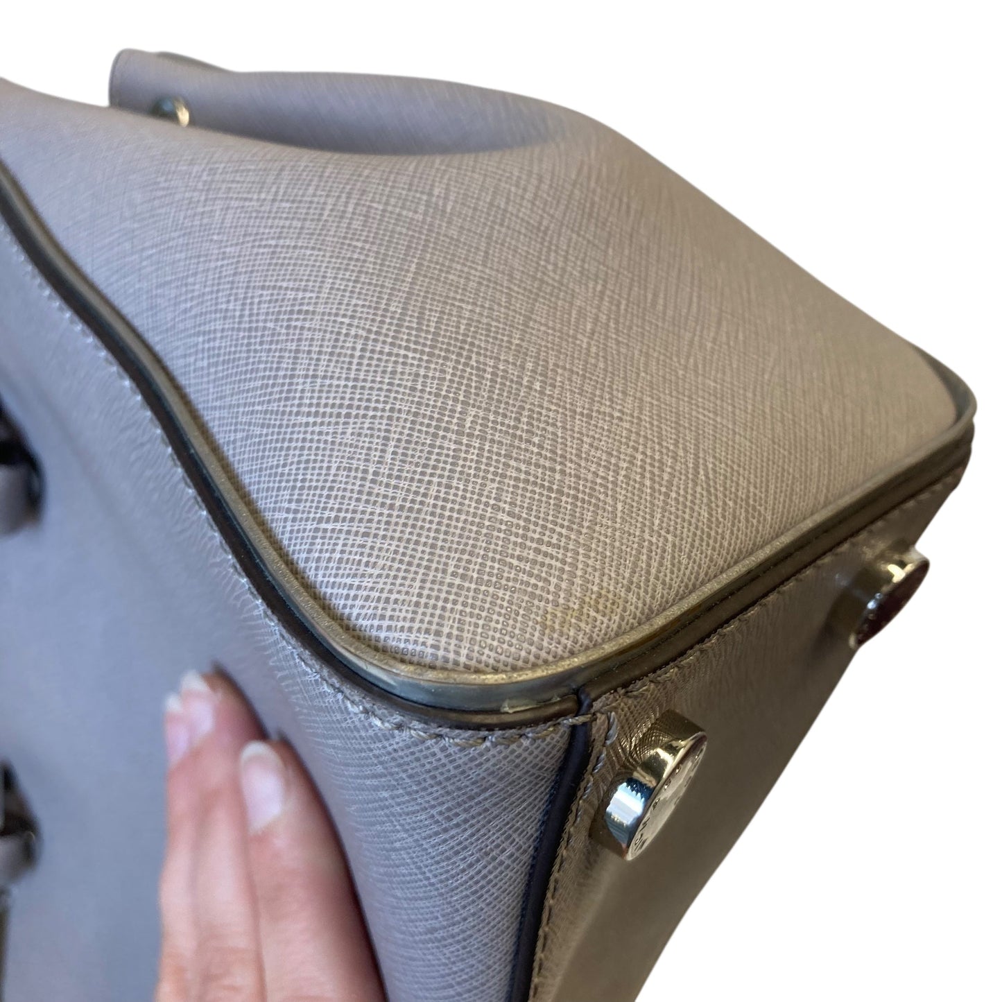 Handbag Designer By Michael Kors In Grey, Size:Medium