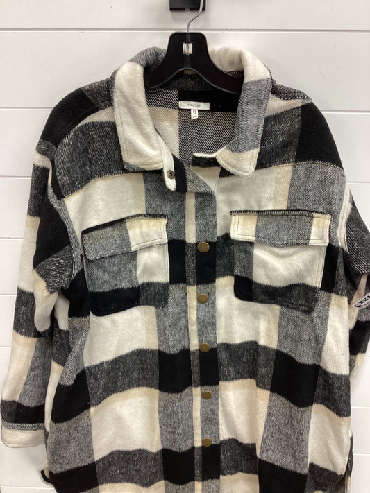 Jacket Fleece By Maurices In Black & Cream, Size:Xl
